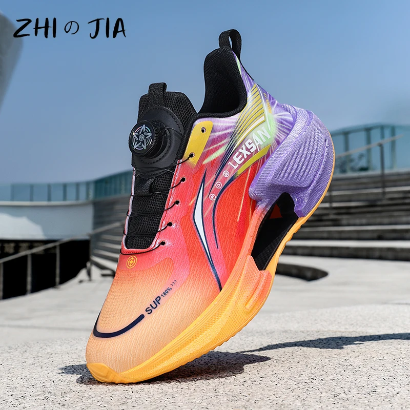 Men's Running Shoes Fashion Trend Shoes Rotating Buckle Sneaker Summer Couple Mesh Breathable Lightweight Footwear 34-45