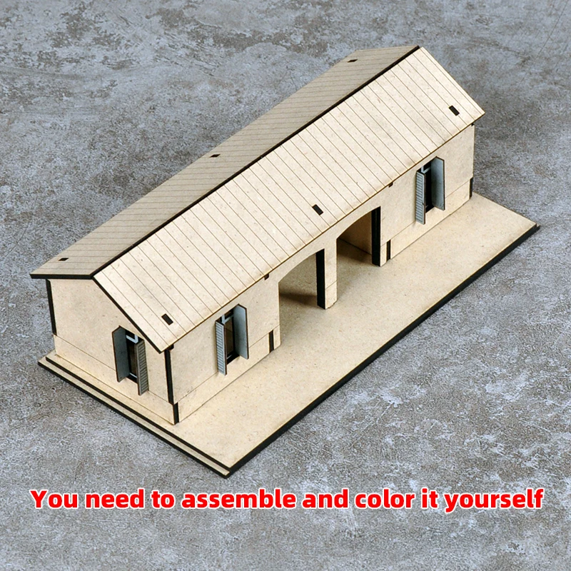 1/35/43/48 1/64 1/72 1/87 HO Maßstab Modellbausatz Miniatur Diorama Architektonisches Gebäude Hausmodell Eisenbahn Unbemaltes Dorf DIY – Detail 3