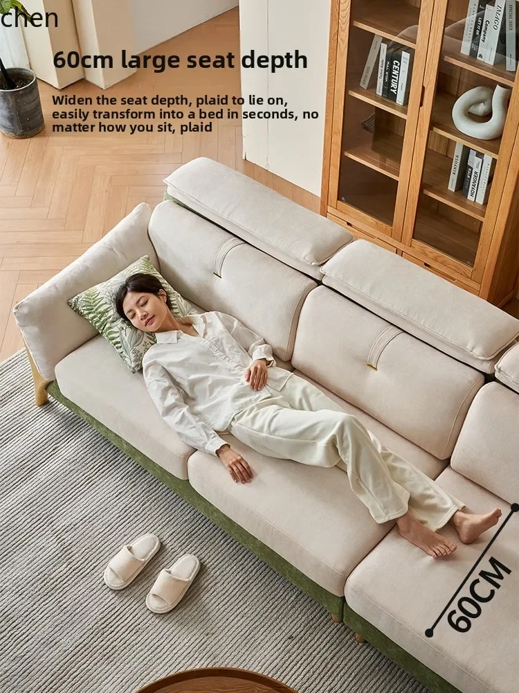 b18fabric sofa living room simple log sofa small apartment cotton and linen disassembly sofa