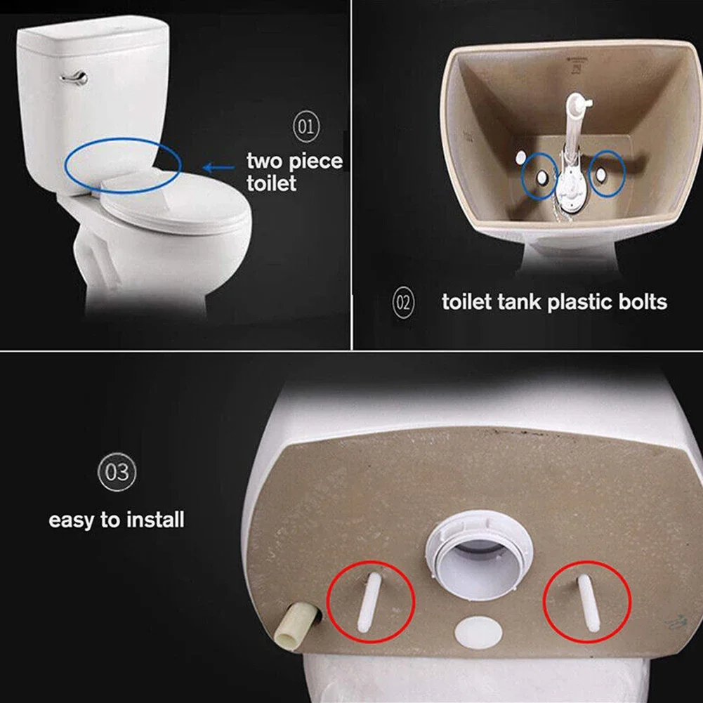 Pratica cerniera per wc in plastica da 2 pezzi chiudi bulloni e dadi di accoppiamento con rondelle adatte per riparazioni rapide del sedile del water