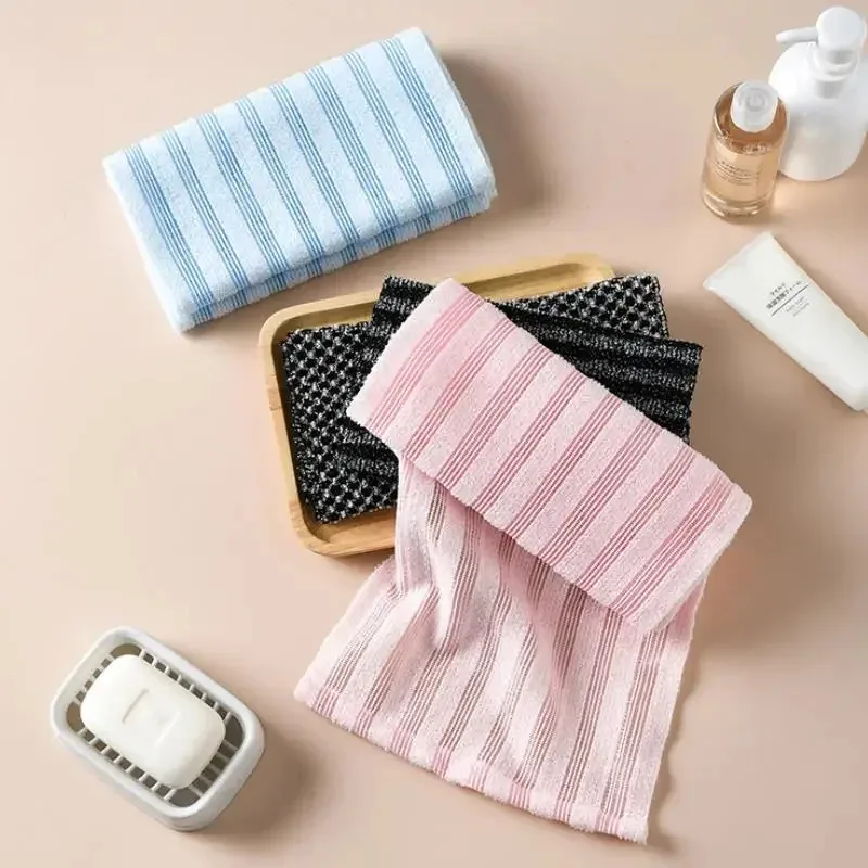 التقشير منشفة الظهر الغسيل للاستحمام للرجال الفضة أيون متعددة الوظائف رغوة منشفة استحمام فائقة طويلة التقشير المناشف