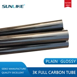 2Pcs 3K Plain Glossy Surface Carbon Fiber Tube Length 500mm OD 12mm 14mm 16mm 18mm 22mm 24mm 26mm 28mm 30mm 35mm Carbon Tube