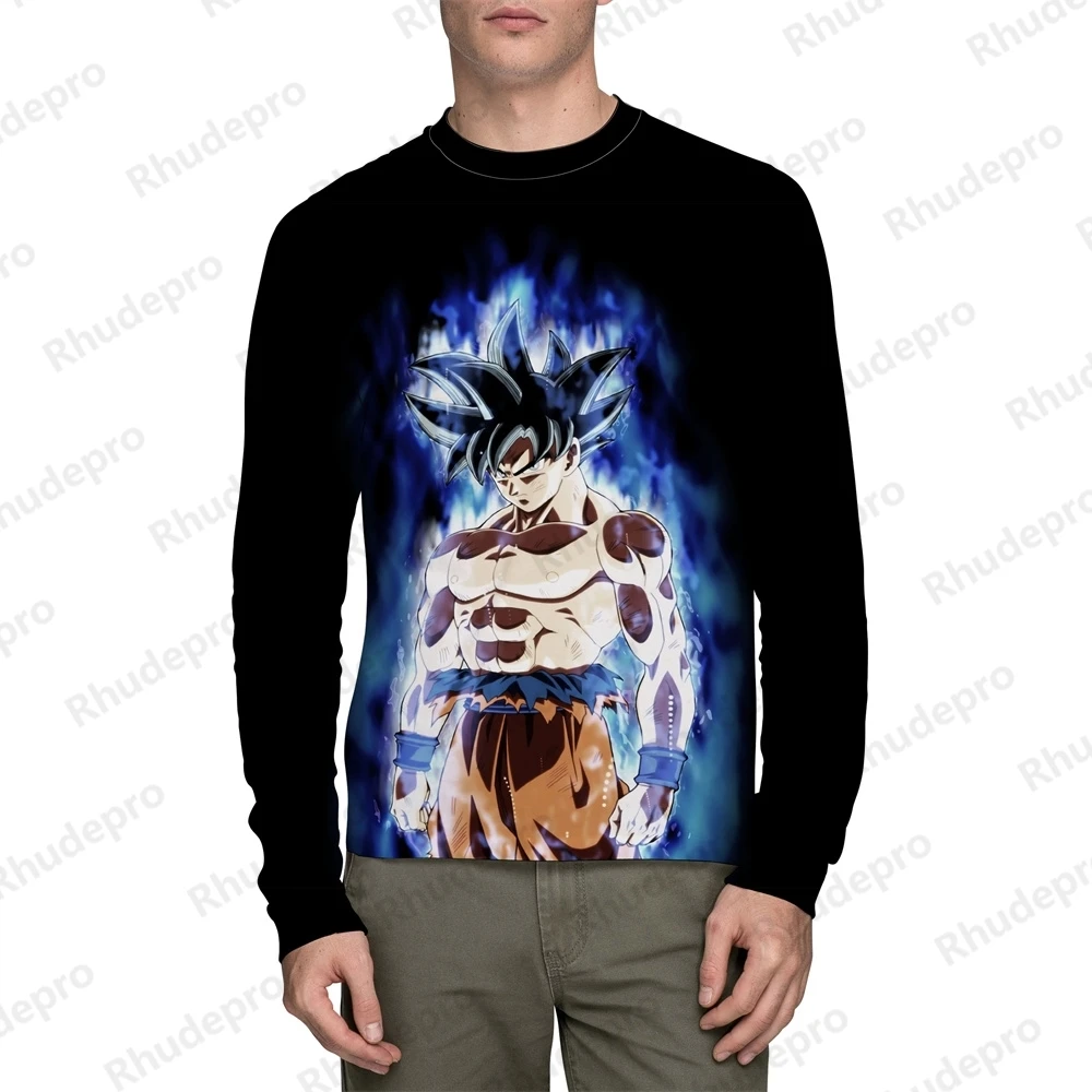 Camiseta de manga larga para hombre, ropa de Dragon Ball de gran tamaño, ropa Y2k de alta calidad, regalo, estilo Harajuku, ropa de calle, tendencia Goku, 2024