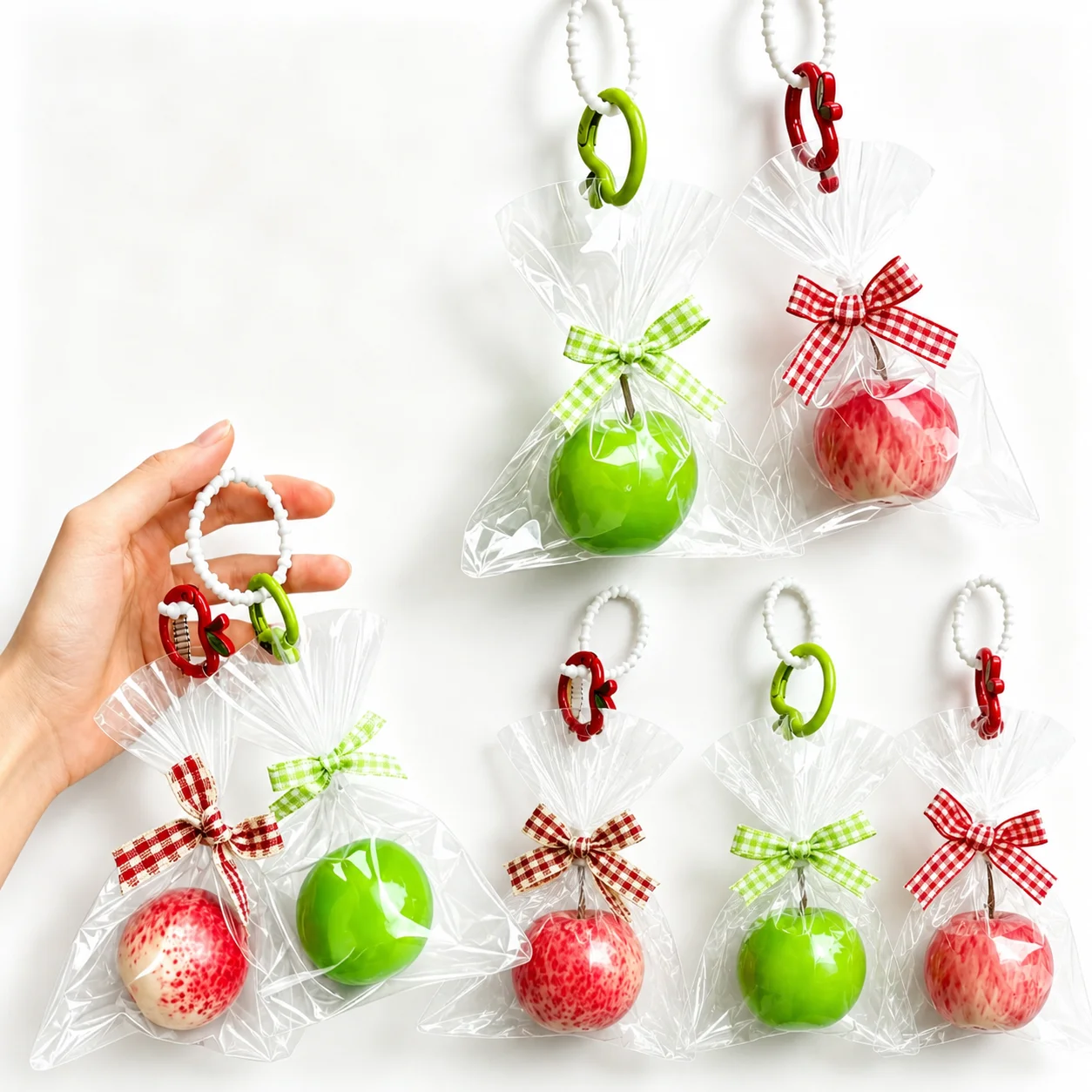 Cute Apple Squishy Keychain Soft Squeeze Toy Kawaii Bag Pendant Christmas Eve Christmas Graduation Gift Backpack Charm