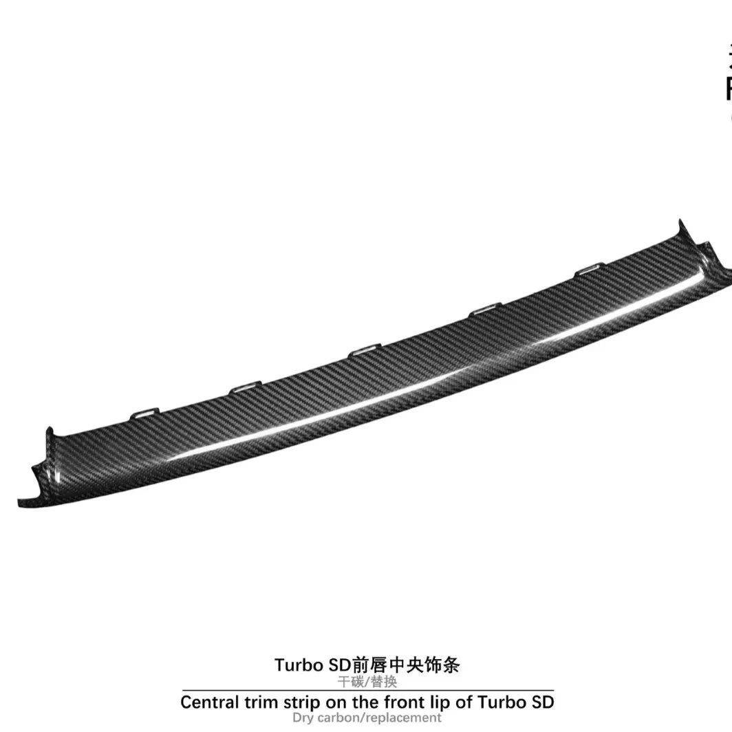 For 19-24 Porsche 992 Turbo SD front lip center trim, dry carbon replacement