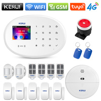 KERUI  Smart Tuya W20  4G Home Security WIFI GSM Alarm System Home Wireless APP Remote Control 2.4 Inch Screen Burglar Alarm