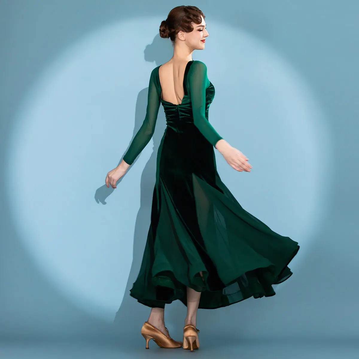 2026 New Velvet Modern Dance Dress Three-color Optional Upgraded Version Of High-quality Velvet Ballroom Dance Dress Clothing