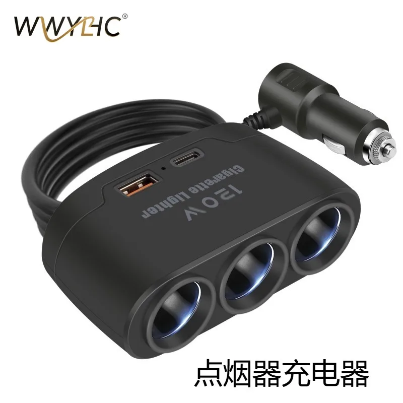 

Suitable for Car Charger, Cigarette Lighter, One To Three with USB + PD Fast Charging Interface 12V24V Universal