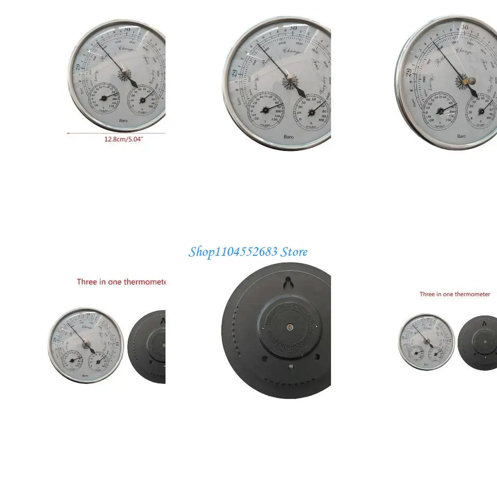 

Y6GD 3 in 1 Thermometer Barometer Hygrometer Accurate Wall Mount Multifunction Meter for Home Office Indoor Outdoor