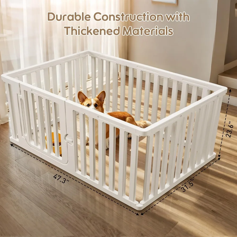 Portable 9-Panel Dog Playpen for Indoor and Outdoor Use, Secure Locking Door, Ideal for Puppy Play and Pet Safety