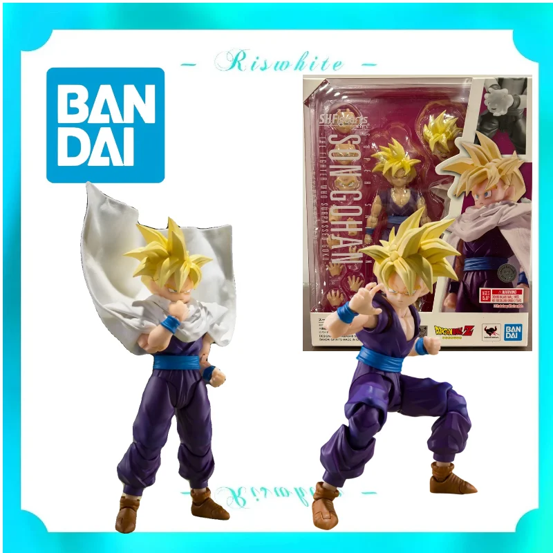 In Stock 100% Original Bandai SHF Dragon Ball Super Saiyan Gohan Warrior Who Surpassed Goku Action Figure Collectible Toy Gift