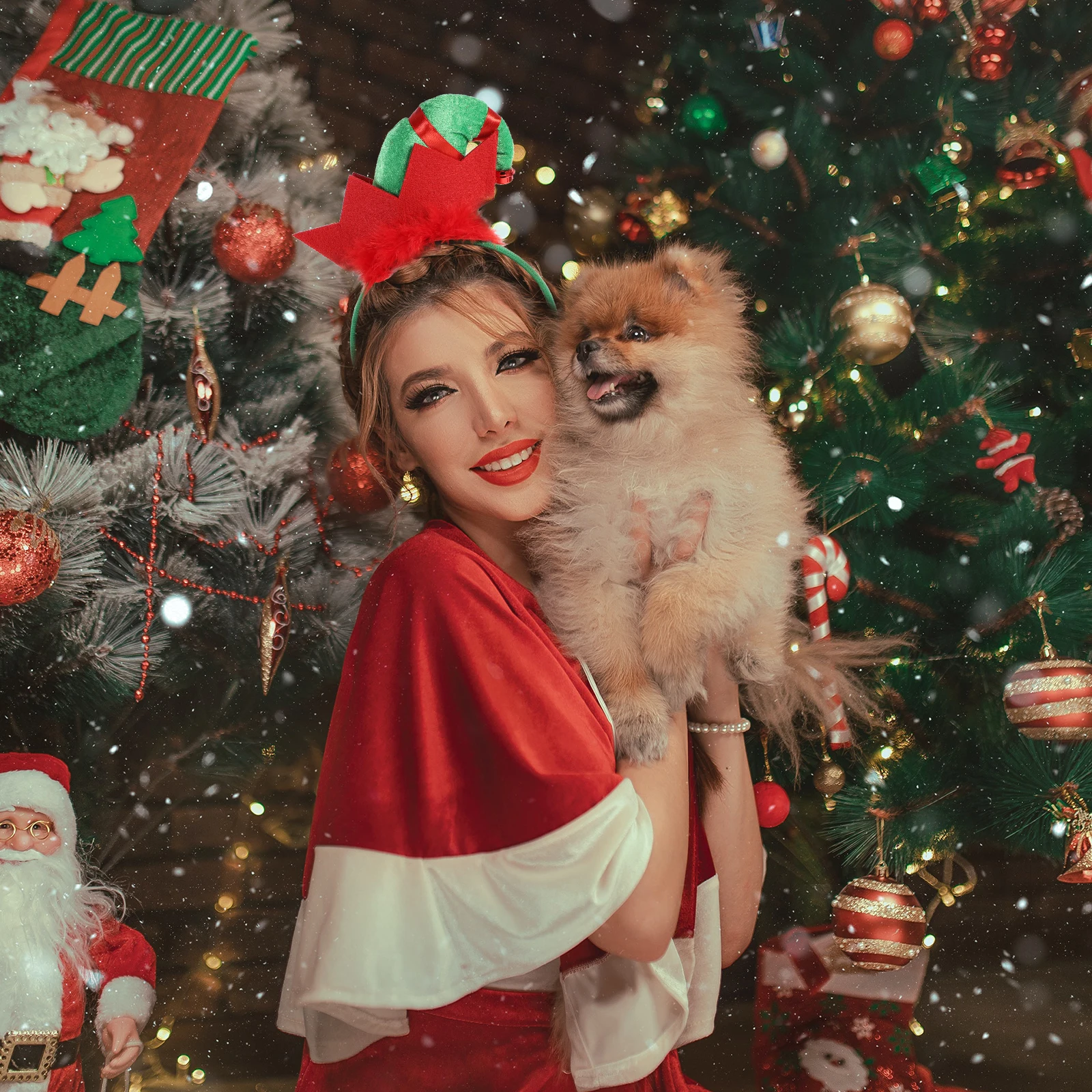 

Christmas Headband Large Fit Durable Non-Fading Skin-Friendly Holiday Party Costume Cosplay Hair Accessory