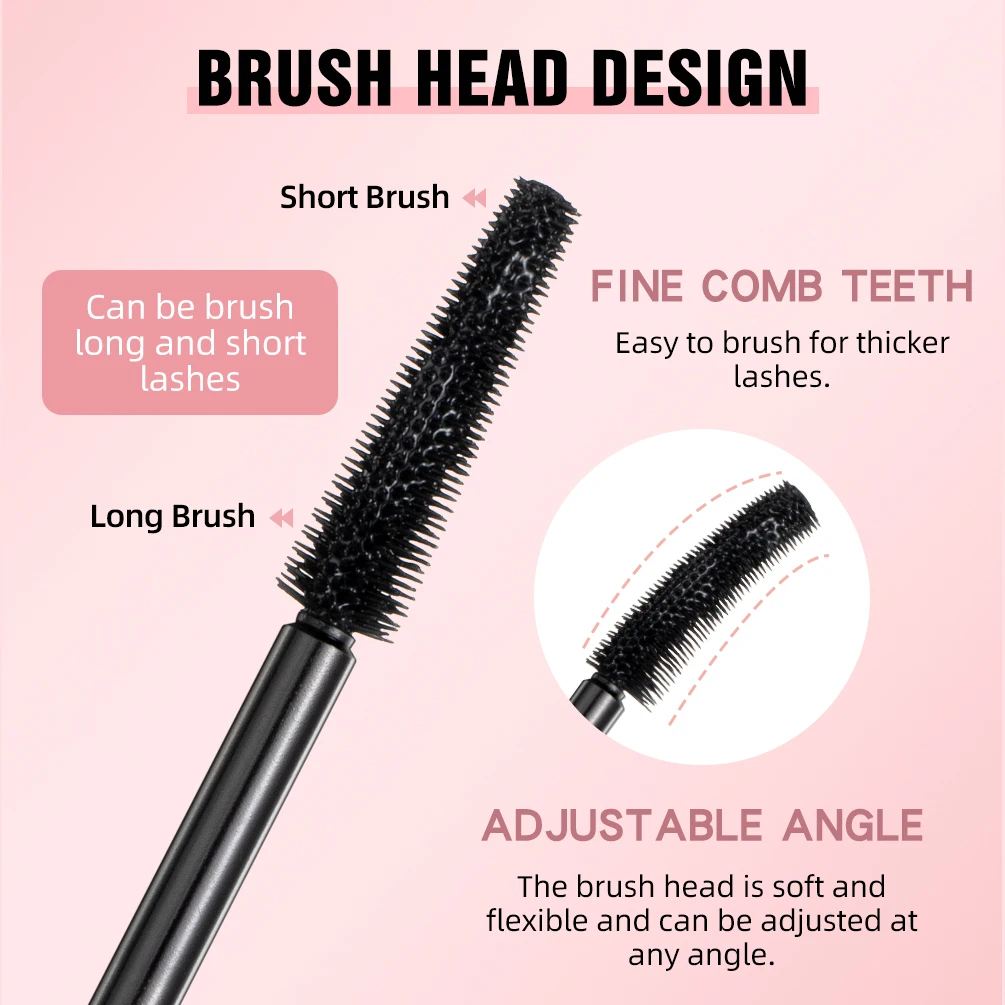 QIBEST Lengthening Black Mascara 4D Waterproof Silky Lash Cosmetics Eyelashes Extension Mascara Beauty Make Up Rimel For Women