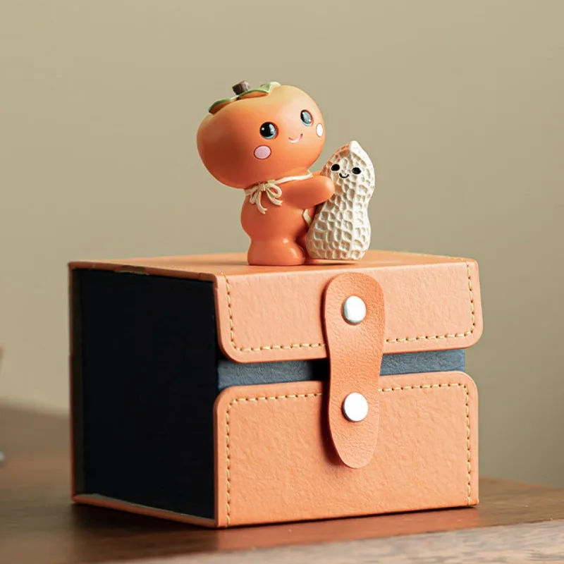 Cute Persimmon Peanut Figurine Chinese Style Lucky Good Things Happen Desktop Ornament New Year Gift Corporate Business Present