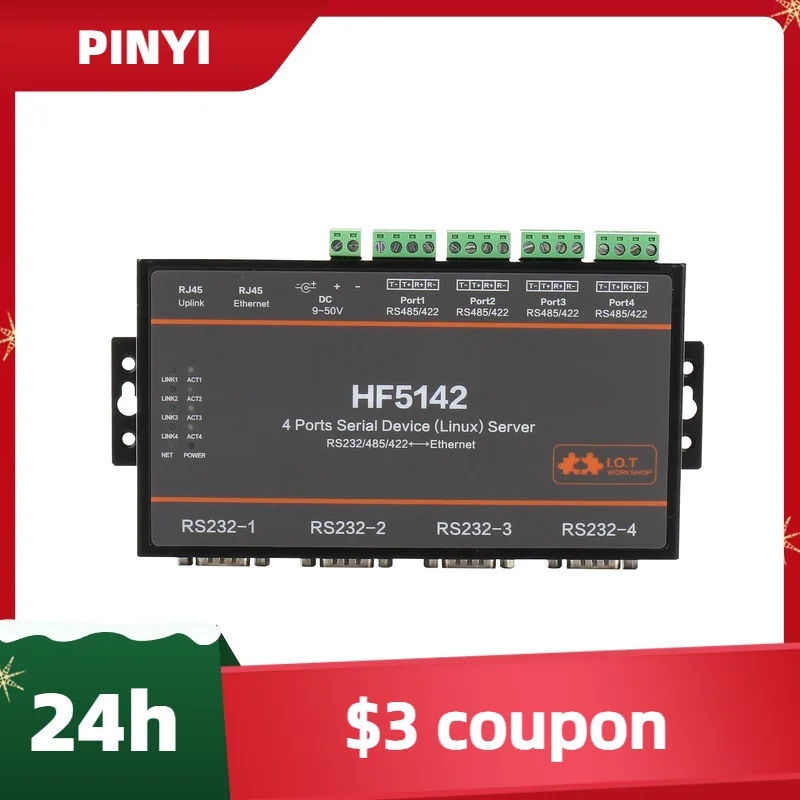 4 منافذ الخادم التسلسلي RS232 RS485 RS422 تذهب إلى TCP/IP Ethernet. دعم MQTT، Modbus TCP/UDP #3