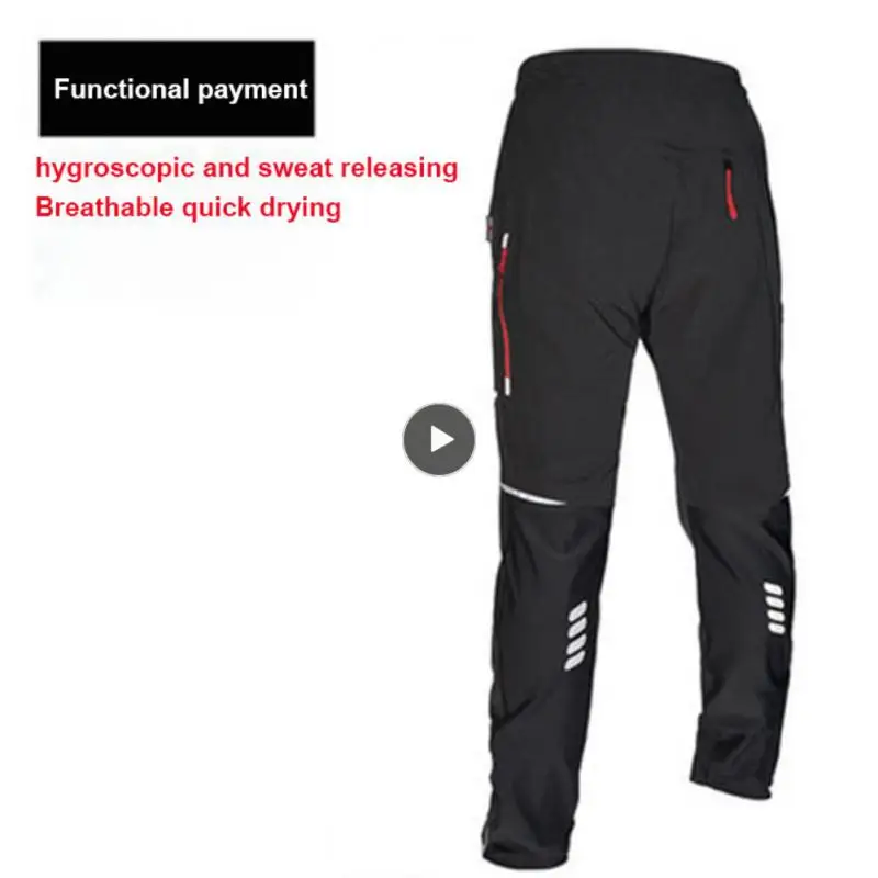 Outdoor Trousers Polyester Breathable Wicking Men With Reflective Logo Sports Equipment Sport Leggings Stretchy Women