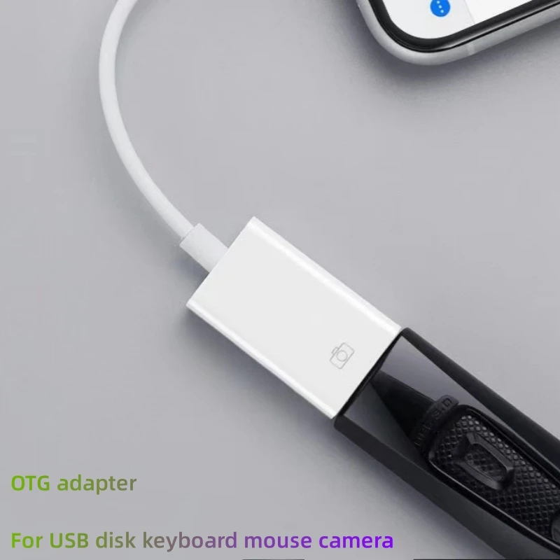 For Lightning to USB OTG Adapter for ipad  iPhone14 13 12 11 Pro mini xr 8 7 to Read transfer data Connect external USB device