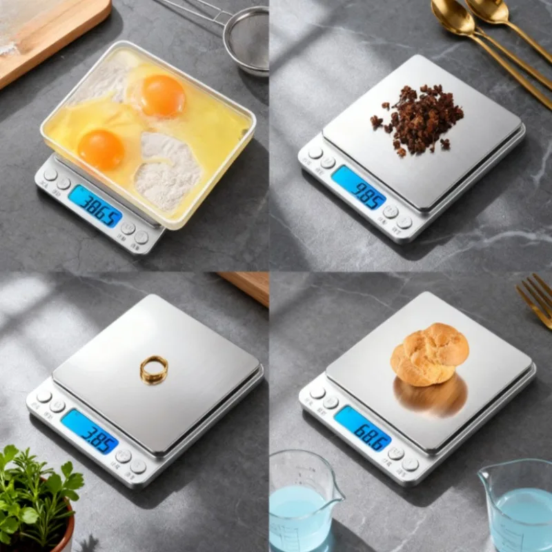ميزان رقمي صغير للمطبخ، مقياس الخبز، مقياس مجوهرات من الفولاذ المقاوم للصدأ، مقياس قيراط، مقياس ذهبي #2