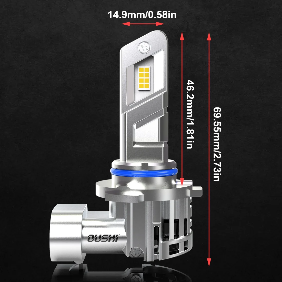 OUSHI 2x 9012 HIR2 Led Car Headlight Bulb Super Bright 6000K White Hir2 Bulb High Power No Adapter Required For Lincoln MKZ MKS