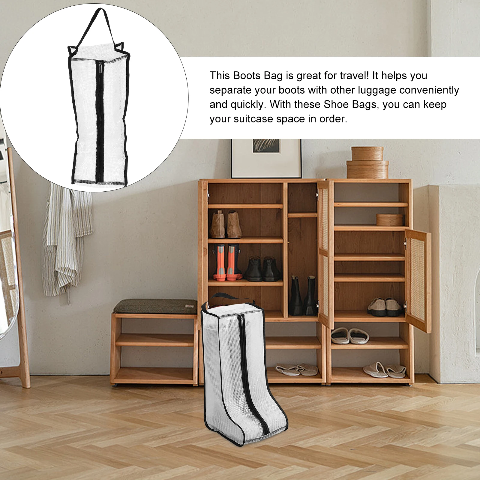 

Boots Storage Bag Dustproof Zipper Shoe Pouch For Travel Home Foldable Boot Holder Organizer Wardrobe Sundries Packaging