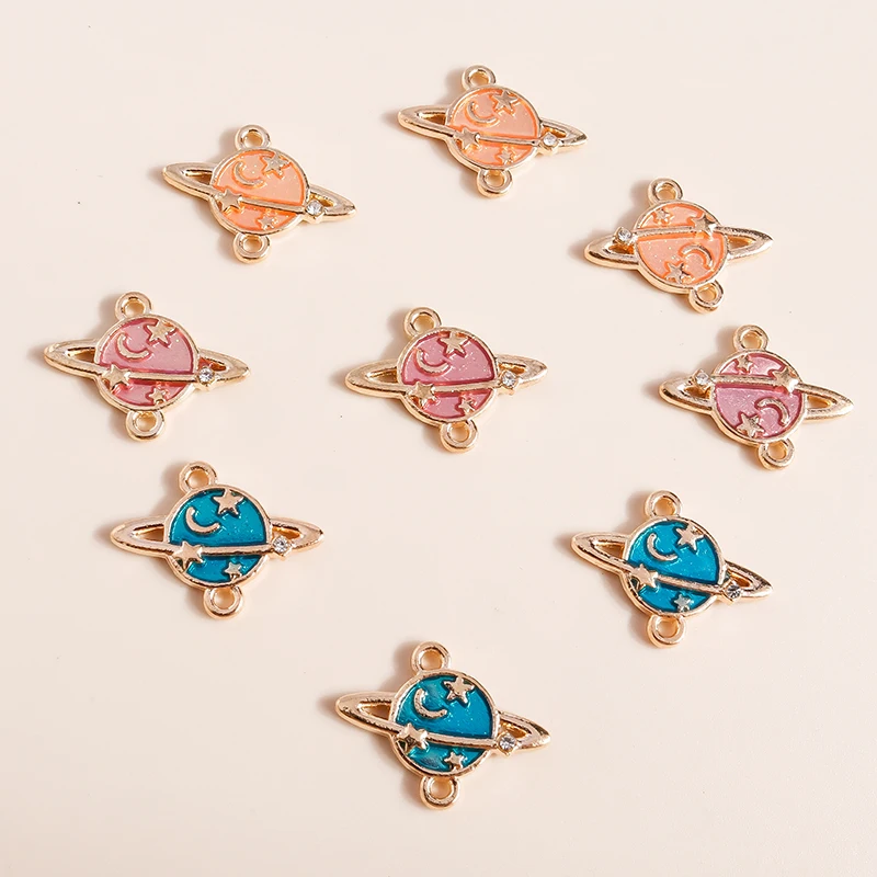 20 قطعة 19x14 مللي متر لطيف المينا غلوب كوكب Charms موصلات لصنع المجوهرات أساور يدوية القلائد الحرف اليدوية اكسسوارات