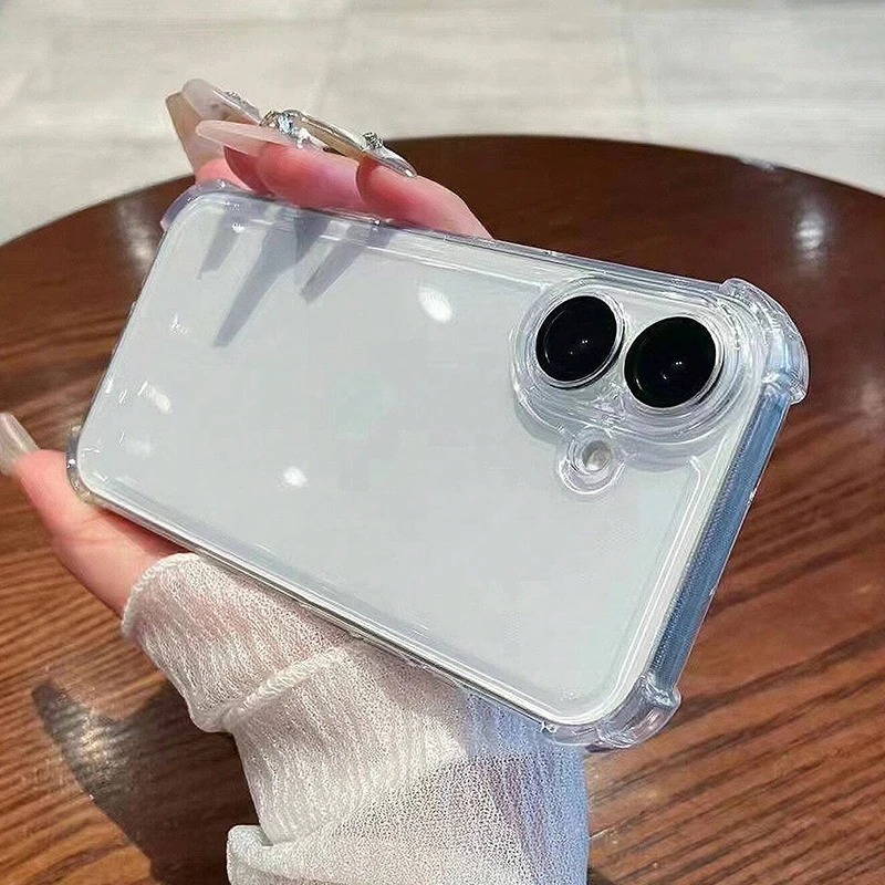 1pc four corners drop-proof case for iPhone 15Pro , 14promax,13,11, Protective Case Simple Soft Transparent Shockproof Function image 2