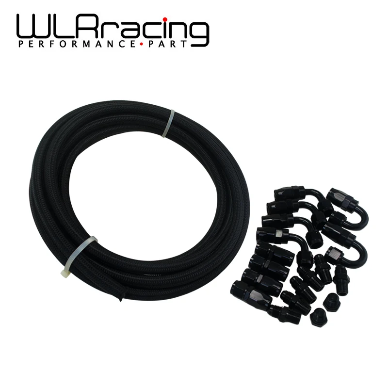 

WLR RACING - 6 AN Pro's Lite Черный плетеный шланг топливопровода 350 фунтов на квадратный дюйм 5 м + комплект адаптера конца шланга + штекер NPT WLR7312 + SL10NPT-BK