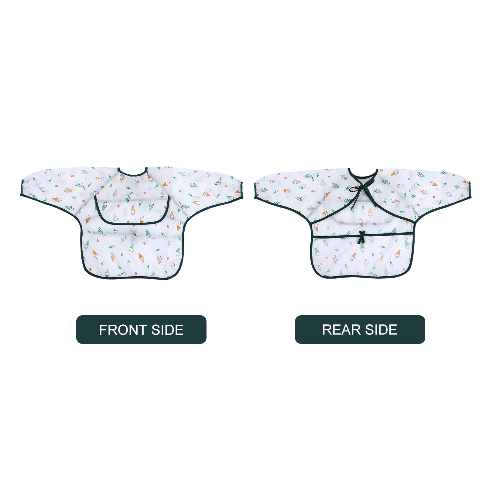 

Waterproof Baby Bibs Infant Dining Aprons Saliva Towels Overclothes Long Sleeve Adjustable Neck Cartoon Pattern Quick Dry Easy
