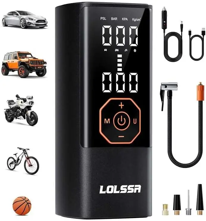 

Portable Cordless Air Compressor for Car Tires, Motorcycle, Bike, Ball - Up to 180PSI with Tire Gauge