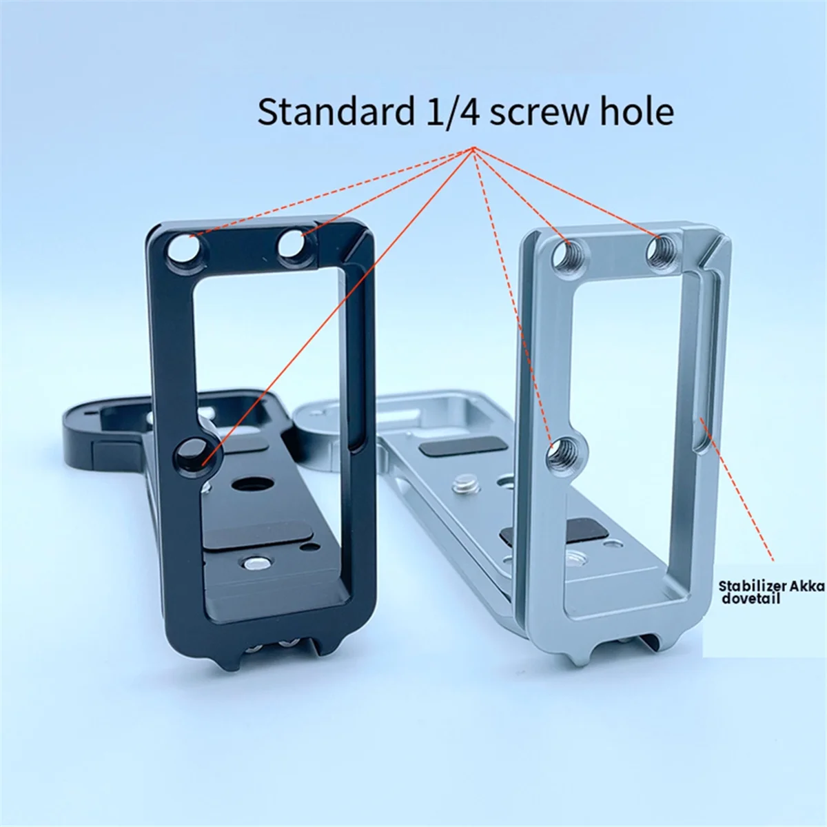 Piastra a sgancio rapido L staffa impugnatura per fotocamera per SONY A7C2 A7CR Base per impugnatura per fotocamera staffa verticale a L grigio argento