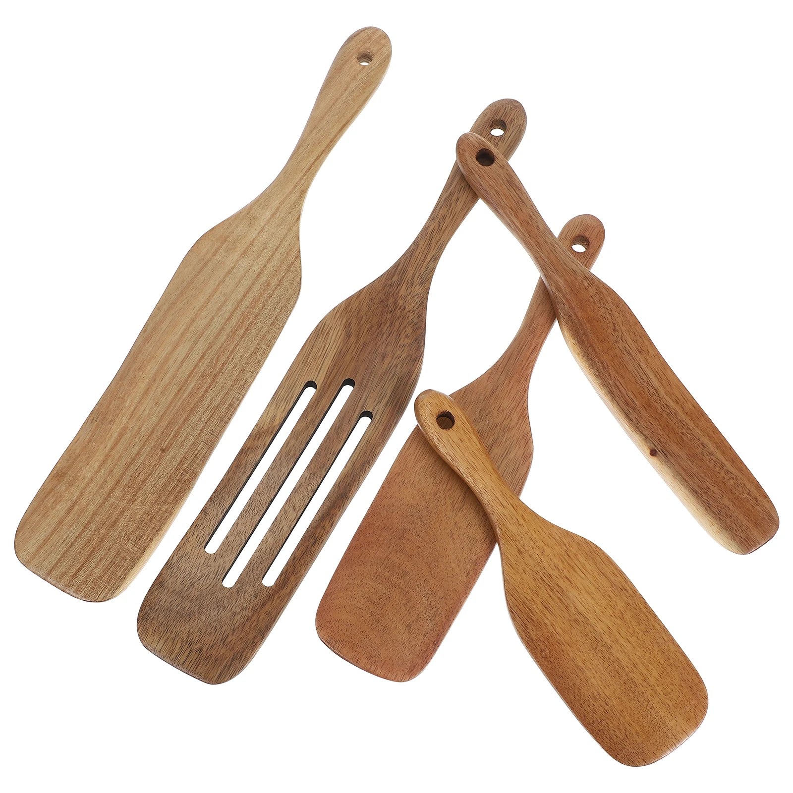 

5 pcs Wooden Pizza Shovel Cooking Spatula Sourdough Flipper Utensils Baking Tools Long Handle Smooth Finish Natural Material