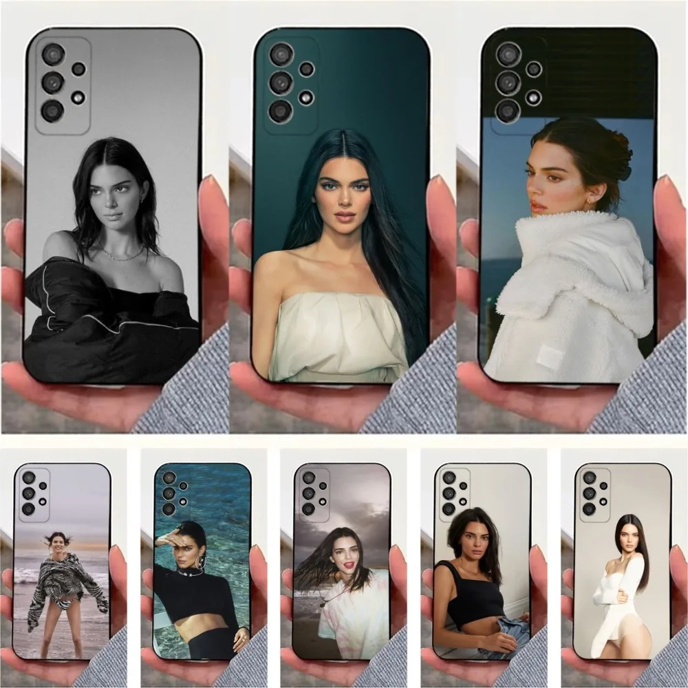 Model K-Kendall J-Jenner Phone Case For Samsung S25,S24,S23,S22,S20,S21,S10,Ultra,Plus,Lite,FE,Soft Silicone Black Cover