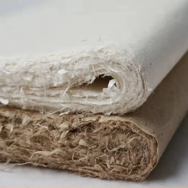 

Yaozhai Cotton Papier Handmade Mulberry Paper Retro Yunlong Fiber Raw Xuan Paper Painting Calligraphy Blank Half Ripe Rice Paper