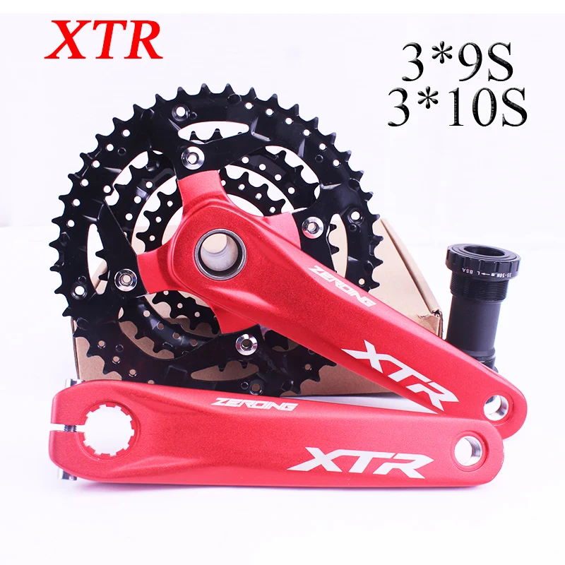 

XTR Bicycle Crankset 104/64 BCD MTB Crankset 3*9S 3*10S Aluminum Alloy Integrated Crank 22/24/32/42/44T Bike Chainring for XTR