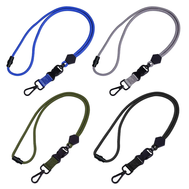 Adjustable Neckband Keychain Multi-Function Mobile Phone Lanyard Anti-Lost Badges Id Card Clip Lanyard Neck Straps Key Chain