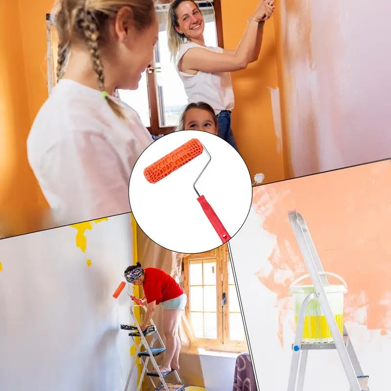 Decorative Paint Roller Pattern Embossed Texture Painting Tools For Wall Multifunctional Pattern Paint Rollers For Walls