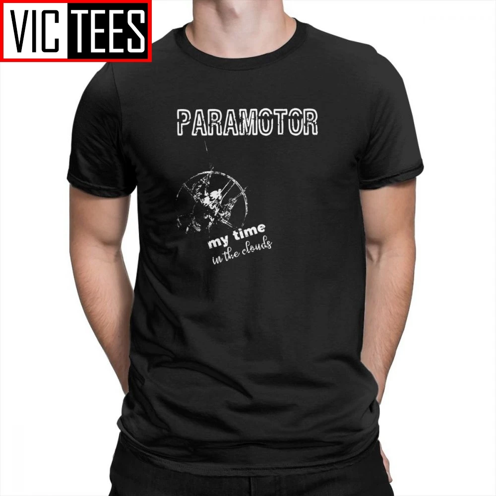 Paramotoring and Paraglider Men T Shirts Pure Cotton Print Short-Sleeved Tees T-Shirts Original Men\'s