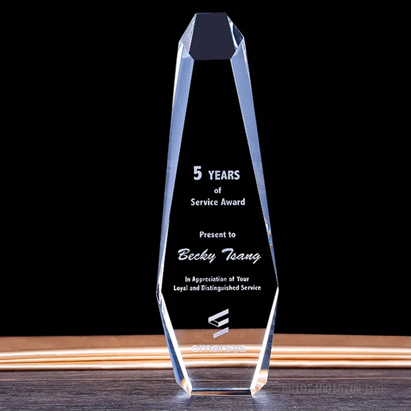 

Customized Iceberg Shape Crystal Trophy Company Excellent Employee Annual Meeting Souvenir Decoration Award Engraving Medal, 1Pc