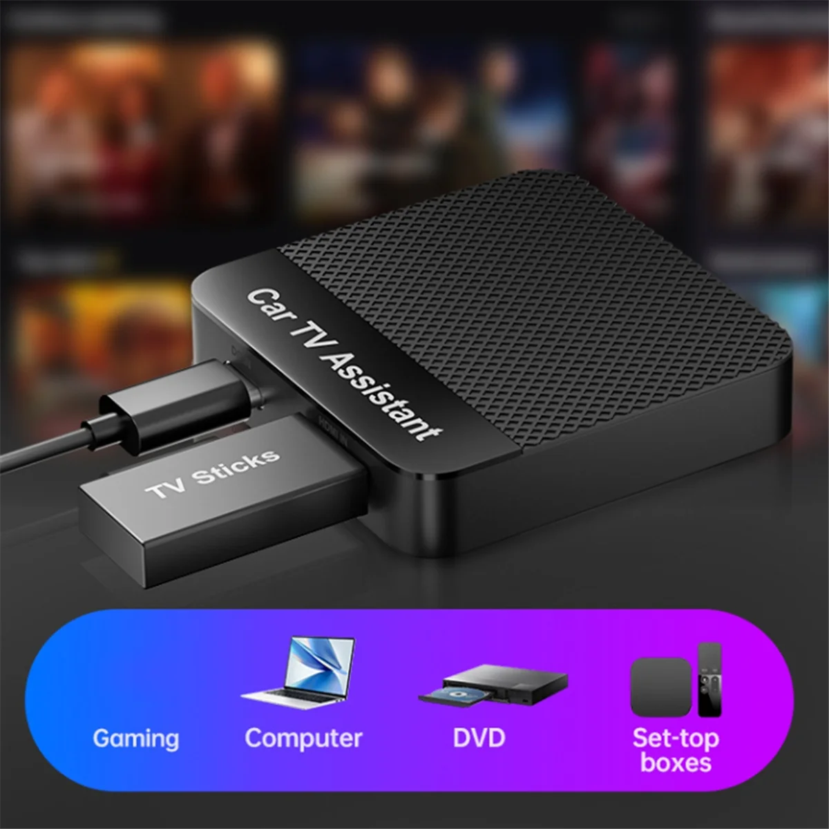 

2025+Car TV Auxiliary Box for CarPlay Auto 2.4G+5GHz WiFi BT5.0 Support -Compatible Multimedia Adapter Wireless CarPlay