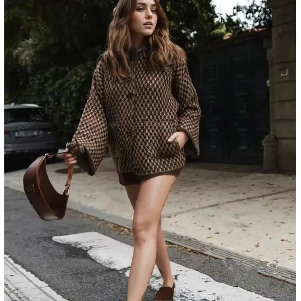 

Women's Knitted Jaet Coat Long Sve B Cleanfit Sle Autumn Winter Faion Ladies ort Outerwear 00% Other Material