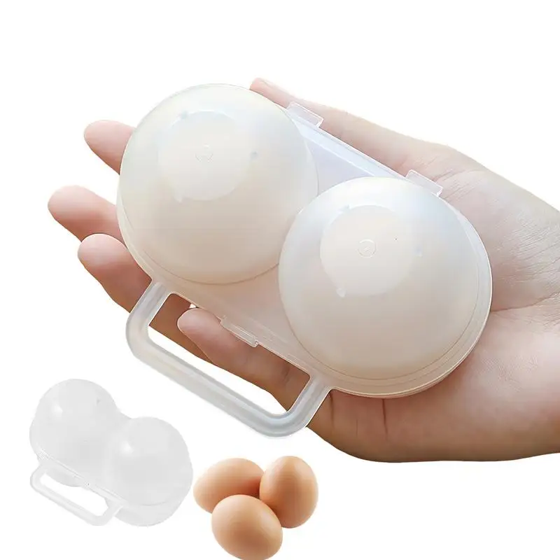 

Portable Egg Holder 2 Grid Egg Tray Shockproof Egg Organizer For Refrigerator Camping Picnic Travel Kitchen Outdoor