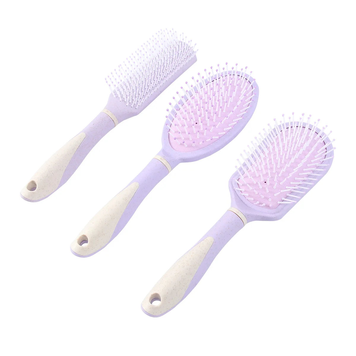 

1Set ABS Hair Massage Comb Ergonomic Hairdressing Brush Portable Scalp Massager Relaxing Head Massager 3 Sizes Purple for Home