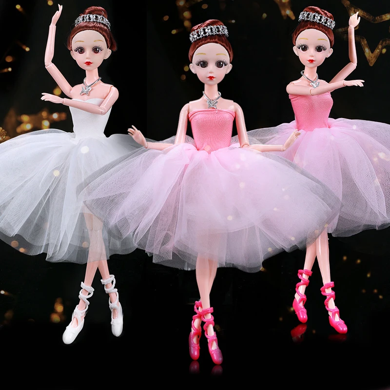 30cm Simulation Girl Princess Ballet Dance 1/6 Bjd Doll 13 Joints Movable 3D Eyes Dress Up Toys Children's Play House Gift