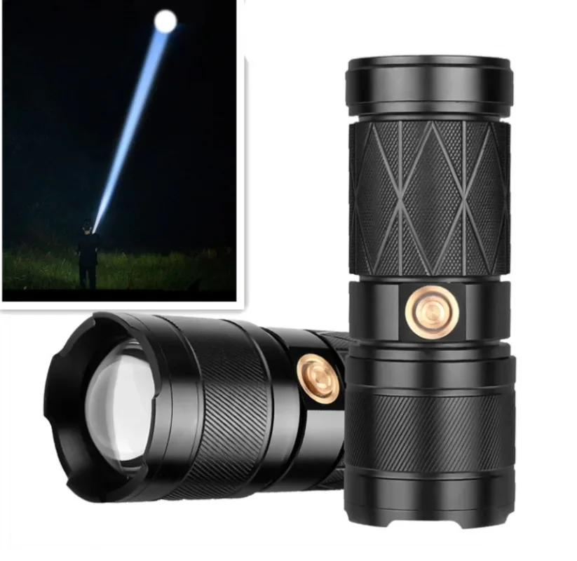 New P70 Flashlight Zoom White Laser TYPE-C USB Charging with Output Far-shot Super Bright Flashlight Outdoor Camping Emergency