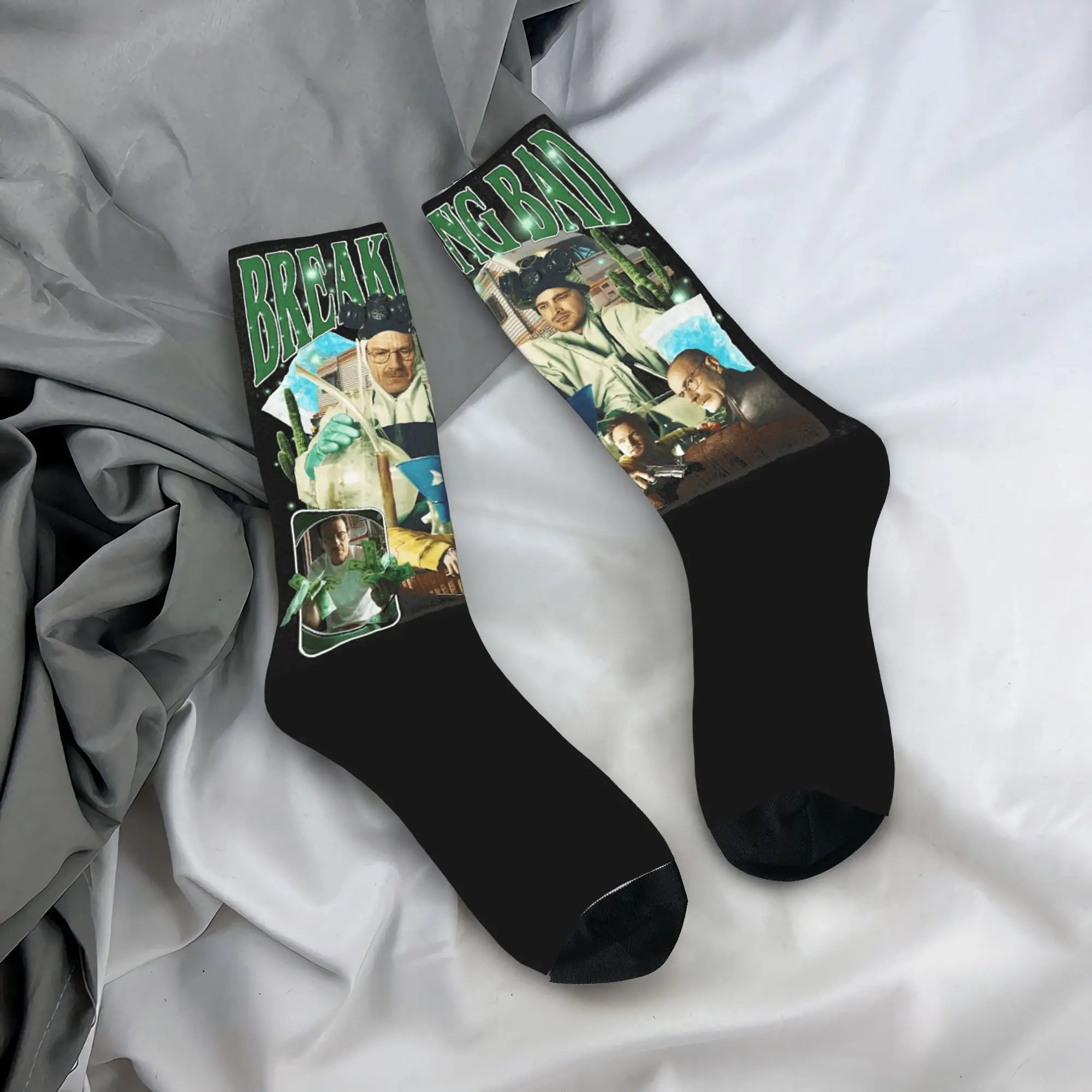 

BREAKING BAD Socks Movie Pattern Stockings Non Slip Women Men Socks Quality Winter Vintage Running Sports Socks