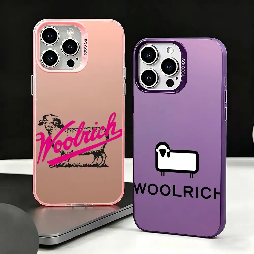 Funda para Teléfono 1P-Woolrich, Color Plateado, TPU, Antigolpes, Suave, para iPhone 16 15 14 13 12 11 XS XR 7