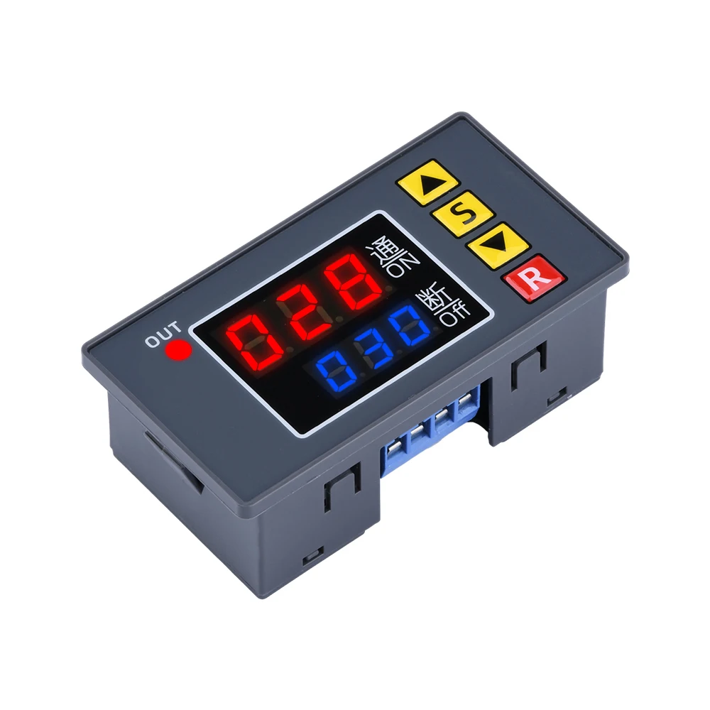 AC 220V DC12/24V Digital Time Delay Relay Dual LED Display Cycle Timer Control Switch Adjustable Timing Relay Time Delay Switch