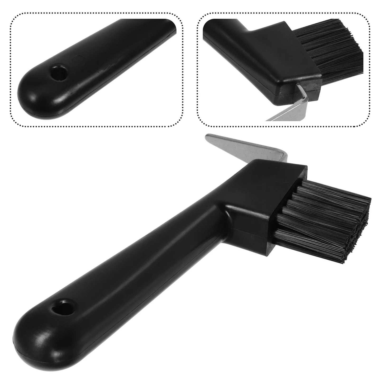 Kit Horseshoe Hook Brush for Grooming Portable Shoeing Tool Hoofhorse Cleaning Black Handle