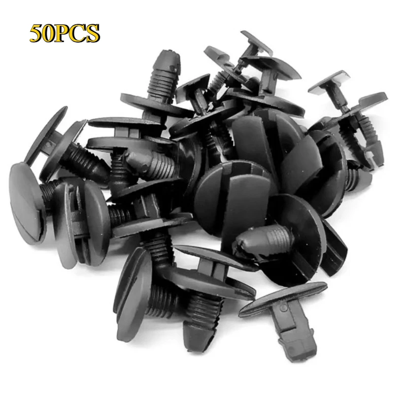 50 Uds Clip de sujeción automático para Peugeot Citroen parachoques remache guardabarros abrazadera fija retenedor de plástico negro Panel embellecedor sujetador