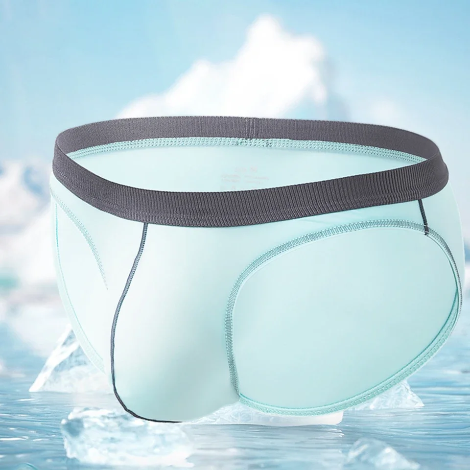 

1pc Men Sexy Ultra-thin Briefs Low Waist Pouch Breathable Underpants Ice Silk Sheer Comfortable Briefs M-2XL Large Size